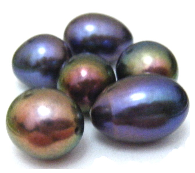 Black 8-9mm Half Drilled Drop Single Pearls